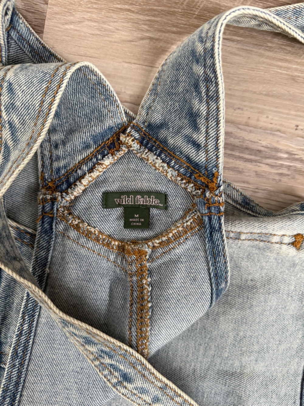 wild fable Washed Light Blue Denim Overalls - Picture 3 of 3